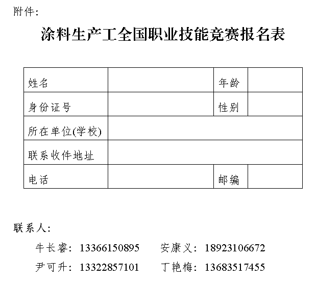 报名表