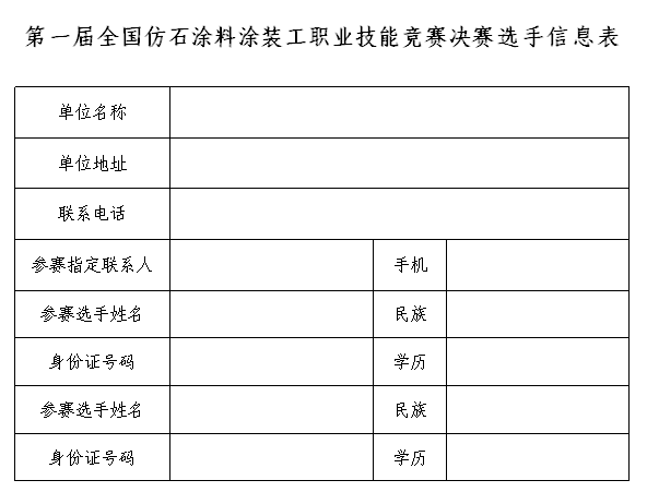 选手信息表